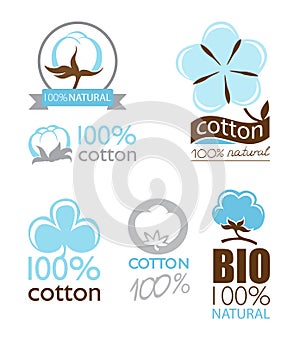 Vector cotton icons set