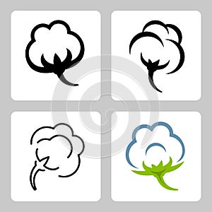 Vector cotton icons set