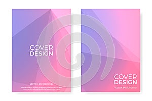 Vector cover design. Pink and purple pastel color brochure template in A4 size flyer design. Vertical orientation