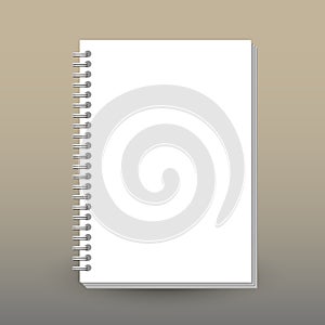 Vector cover of diary or notebook with ring spiral binder layout brochure concept - blank