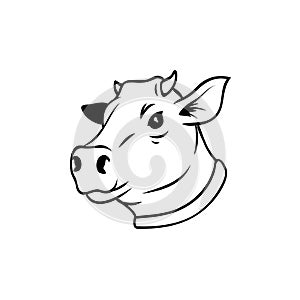 Vector of cow face design on white background. Farm Animal