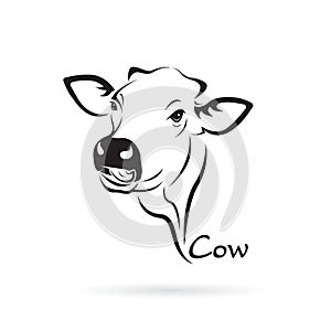 Vector of cow head design on white background.