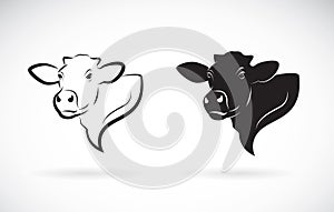 Vector of cow head design on white background. Farm.