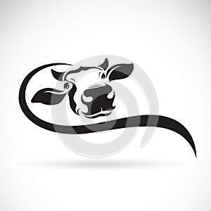 Vector of a cow head design on white background. Farm.