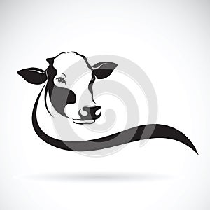 Vector of a cow head design on white background. Farm.