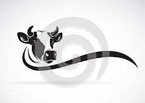 Vector of cow head design on white background, Farm animal.