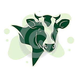 Vector of a cow head design on white background. Farm Animal.