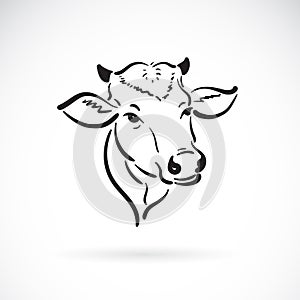 Vector of a cow head design on white background. Farm Animal. Cows logos or icons. Easy editable layered vector illustration