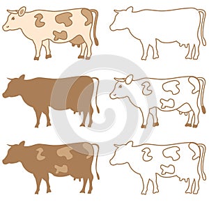 Vector cow set