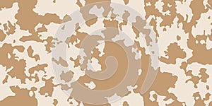 Vector cow skin in brown spotted on light beige background , seamless pattern, animal print