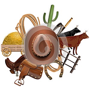 Vector Cowboy Ranch Concept photo