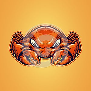 Vector crab cartoon character illustrations