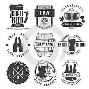 Vector craft beer badges and logos