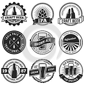 Vector craft beer logos