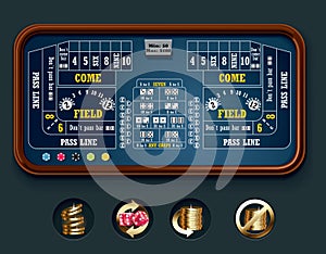 Vector craps table layout (big)