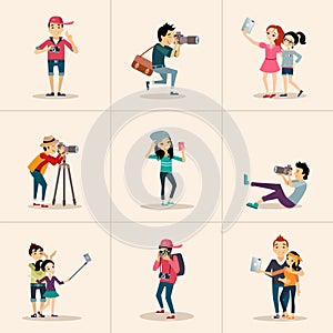 Vector creative character design posing while