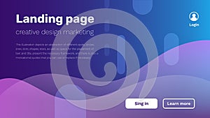 Vector creative illustration of business minimal landing page. A