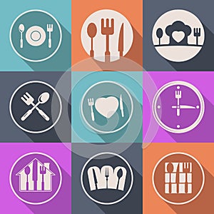 Vector creative kitchen icon food logo