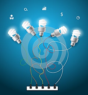 Vector creative light bulbs ideas concept