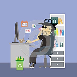 Creative office room interior workspace