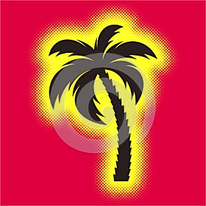 Vector creative palm tree silhouette