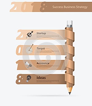 Vector creative pencil design business success new year 2018