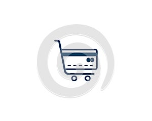 Vector credit card Buy Shop Cart Purchase Checkout Icon - Trolly Sign For online purchases