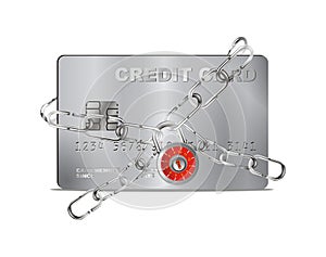 Vector credit card security lock
