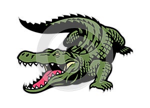 Crocodile mascot in whole body photo