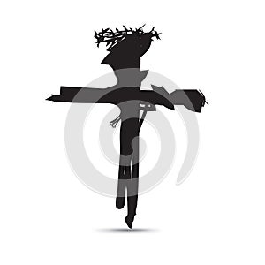 Vector cross abstract shadow on white background