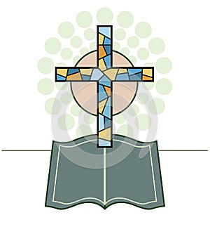 Vector Cross & Bible Religious