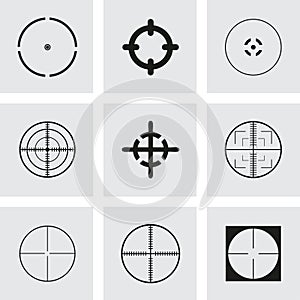 Vector crosshair icons set