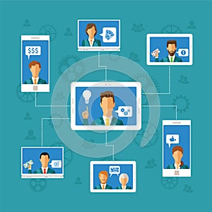 Vector crowdfunding concept