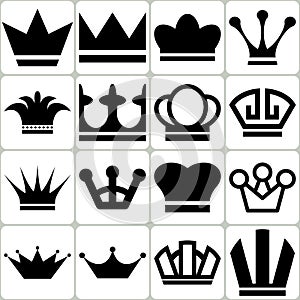 Vector Crown Icons Set