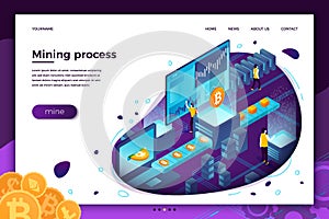 Vector cryptocurrency mining process transporter