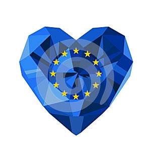 Vector crystal gem jewelry flag of the European Union.