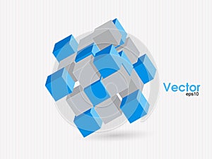 Vector cube for infographic design, you can change colors for the background