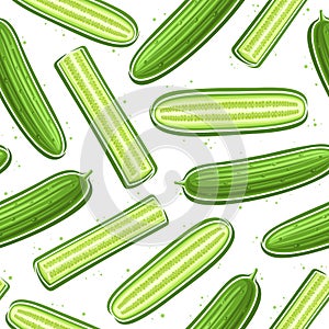 Vector Cucumber Seamless Pattern