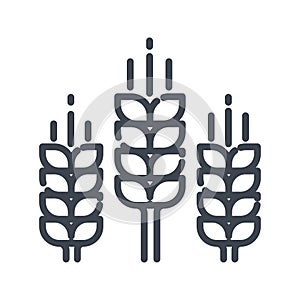 Vector cultivated field line icon isolated. Agriculture symbol