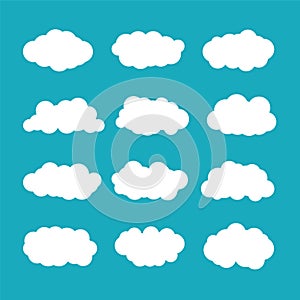 Vector cumulus clouds set in flat style