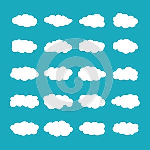 Vector cumulus clouds set in flat style