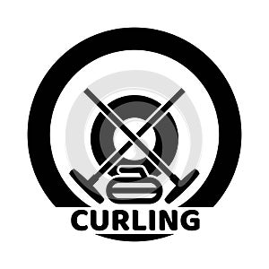 Vector curling sport logo