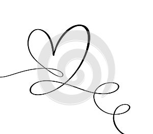 Vector curly heart love sign forever. Infinity romantic symbol linked, join, passion and wedding. Template for card