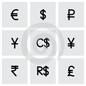 Vector Currency symbol icon set