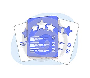 Vector customer review concepts. Reviews stars good and bad rate and text. User reviews and feedback concept. Reviews