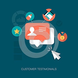 Vector customer testimonials concept illustration