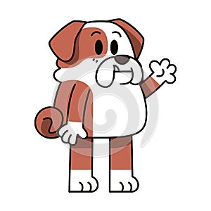 vector cute bulldog cartoon illustration isolated