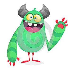 Vector cute caroon alien. Halloween monster character.