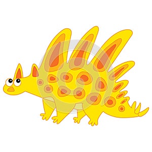 Vector Cute Cartoon Dinosaur with Spines. Dinosaur Vector Illustration photo