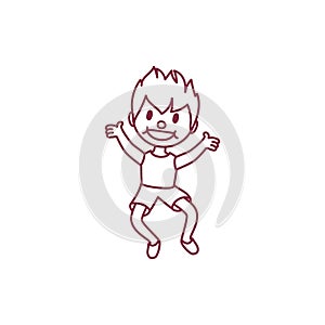 Vector cute cartoon kid, child clipart